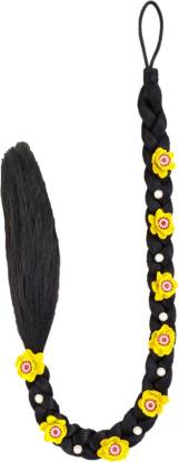 MX WOMEN HAIR STYLE Instant Wedding South Indian Style Parandi Fancy Choti  For Bridal (Yellow) Hair Extension Price in India - Buy MX WOMEN HAIR STYLE  Instant Wedding South Indian Style Parandi