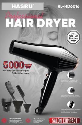 HASRU 5000 WATTS HOT WIND LOW NOISE LONG LIFE HAIR DRYER WITH HOT & COLD Hair  Dryer - HASRU : 