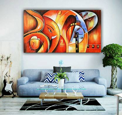 Innovision Lord Ganesha Paintings For Living Room Big Size With Framing Canvas 30 Inch X 60 Painting In India - Large Wall Art For Living Room India Innovision Lord Ganesha Paintings For Living Room Big Size With Framing Canvas 30 Inch X 60 Painting In India - Large Wall Art For Living Room India