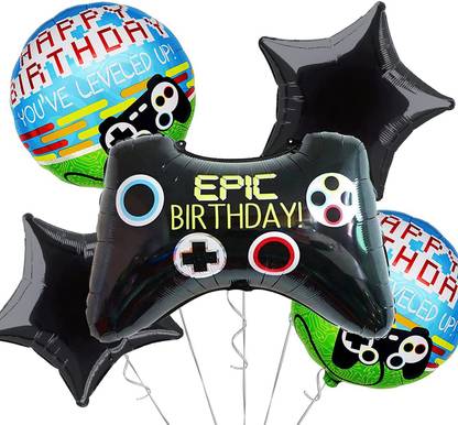 Flipkart Com Bash N Splash Printed Game On Happy Birthday Epic Game Birthday Black Remote Gamer Balloon Set Balloon Balloon