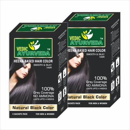 VEDICAYURVEDA Natural Pure Henna Based Black Color, NO AMMONIA Hair color  (combo pack) , Black - Price in India, Buy VEDICAYURVEDA Natural Pure Henna  Based Black Color, NO AMMONIA Hair color (combo