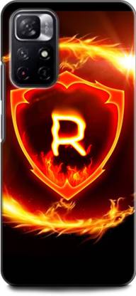 INDICRAFT Back Cover for REDMI Note 11T 5G R, R LETTER, FIRE, R NAME, R ALPHABET