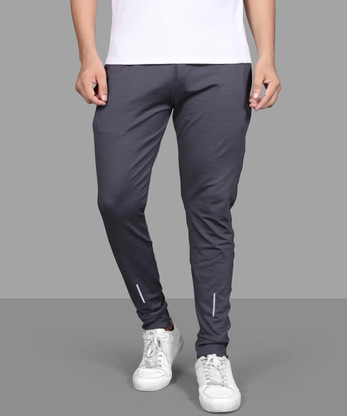 Solid Men Grey Track Pants Price in 