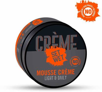SET WET Hair Wax For Men -Mousse Cr�me for Daily Styling & Ultra Light with  Argan Oil Hair Wax - Price in India, Buy SET WET Hair Wax For Men -Mousse  Cr�me