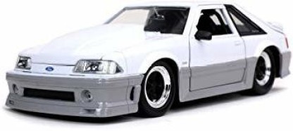 Jada Toys Bigtime Muscle 1:24 1989 Ford Mustang GT Die-cast Car Blue Silver Toys for Kids and Adults 