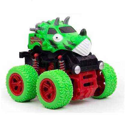 SABIRAT Monster Truck, Friction Powered Stunt Car 4 Wheels Drive Rubber ...