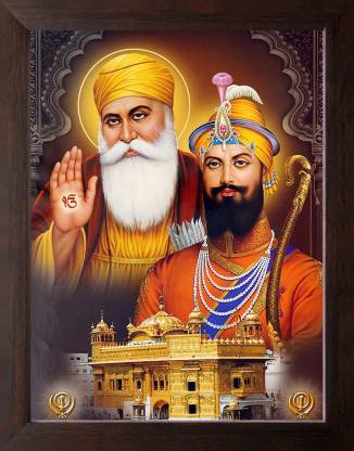 Artisan Cart Guru Nanak Dev ji with Guru Gobind Singh ji, HD Printed  Picture with Frame. Digital Reprint 9 inch x 7 inch Painting Price in India  - Buy Artisan Cart Guru