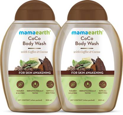 mamaEarth CoCo Body Wash With Coffee & Cocoa For Skin Awakening  (2 x 300 ml)