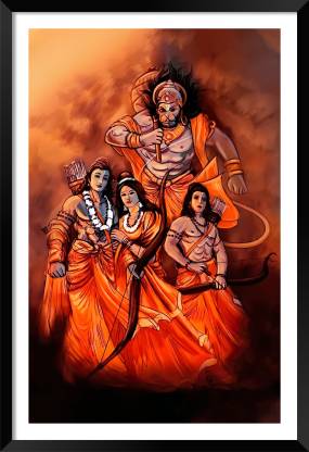 DBrush Ram Laxman With Hanuman Ji artwork Framed Laminated Uv Coated Modern  Wall Photo Digital Reprint 20 inch x 14 inch Painting Price in India - Buy  DBrush Ram Laxman With Hanuman