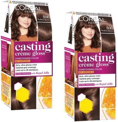 Garnier Paris Casting Crème Gloss Hair Colour - Small Pack, 500 (Pack of 2)  , Medium Brown Price in India - Buy Garnier Paris Casting Crème Gloss Hair  Colour - Small Pack,