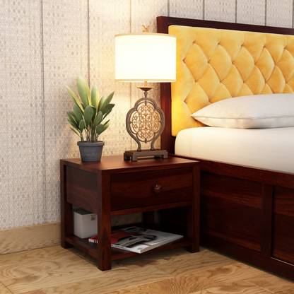 Flipkart Perfect Homes Aklo Wooden Bed Side Table (Walnut Finish) Solid ...