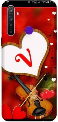 3D U PRINT Back Cover for Realme 5,RMX1911, V letter,V name V ...