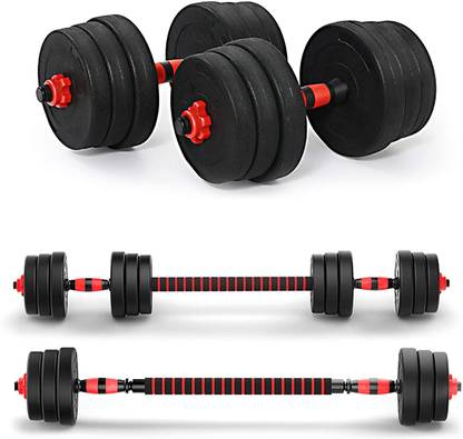 Tucker 10kg Dumbbells & Barbell Home Gym Set Kit For Home Workout Adjustable Dumbbell Home Gym Kit
