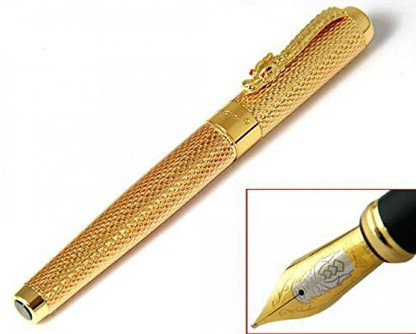 Top Luxus JINHAO Stift Einzigartige Double Dragon Prägung Metall Roller Kugelsch - 12