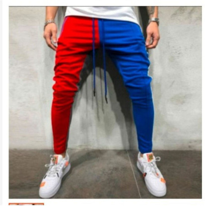 blue red track pants