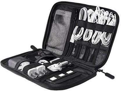 BAGSMART Electronic Organizer Small Travel Cable Organizer Bag for Hard Drives Cables SD Card Rose USB 