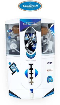 Aqua Fresh Omega Opel copper 18 L RO + UV + UF + TDS Water Purifier  ((White-Blue))