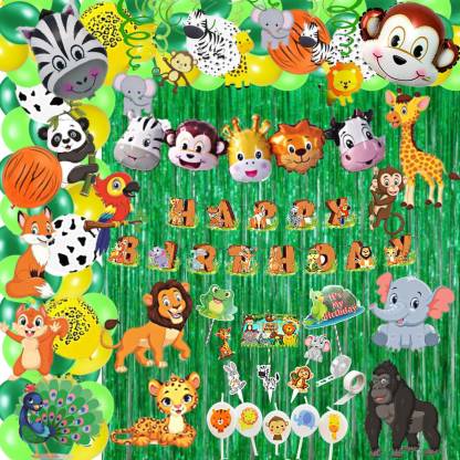 FLICK IN All in One Jungle Theme Birthday Party Decorations Wild Animal  Candles Toppers Price in India - Buy FLICK IN All in One Jungle Theme  Birthday Party Decorations Wild Animal Candles