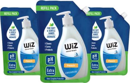 Wiz pH-Balanced Extra Moisturizing Peach Hand Wash Refill Pouch  (3 x 750 ml)