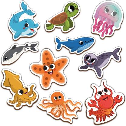 Minileaves Wooden Magnetic Cut Outs Sea Animals, Multicolor (Set of 10)  Price in India - Buy Minileaves Wooden Magnetic Cut Outs Sea Animals,  Multicolor (Set of 10) online at 