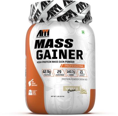 ADVANCE MUSCLEMASS Mass Gainer with Enzyme Blend | 7.15 G Protein | 23.46 G Carbs | Raw Whey from USA Weight Gainers/Mass Gainers
