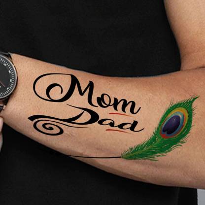komstec Mom and Dad Tattoo with Peacock Feather Waterproof Temporary Body  Tattoo - Price in India, Buy komstec Mom and Dad Tattoo with Peacock  Feather Waterproof Temporary Body Tattoo Online In India,