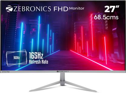 ZEBRONICS 27 inch Full HD VA Panel Wall Mountable Gaming Monitor (ZEB-A27FHD Slim Gaming LED monitor with 68.5cm, 165Hz refresh rate)  (Response Time: 12 ms)