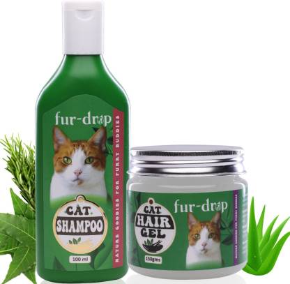 furdrop Cat Shampoo 100ml + Cat Hair gel 150 gms Organic Combo with Natural  Ingredient Anti-