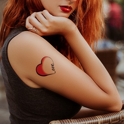 komstec Heart Love Red Shade Tattoo Design Waterproof Temporary Body Tattoo   Price in India Buy komstec Heart Love Red Shade Tattoo Design Waterproof  Temporary Body Tattoo Online In India Reviews Ratings