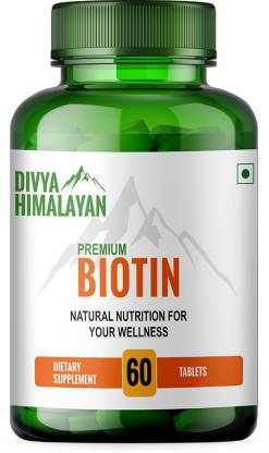 Divya Himalayan Premium Biotin With Vitamin C, Vitamin B & Zinc For Hair  Growth & Glowing Skin Price in India - Buy Divya Himalayan Premium Biotin  With Vitamin C, Vitamin B &