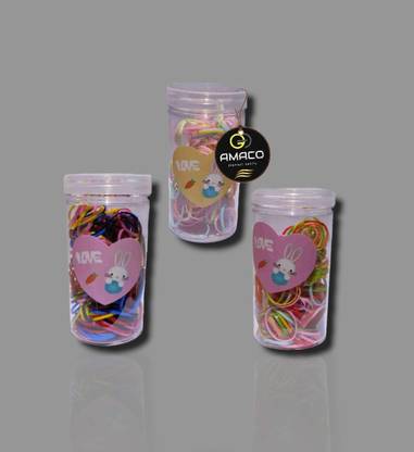 AMACO Small Disco Elastics Stretchy Hair Tie Ponytail Hair Rubber Band for Kids YT143 Mini Elastic Soft Rubber Hair Bands Rubber Band Rubber Band