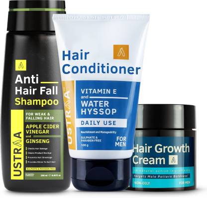 USTRAA Hair Growth Cream - 100g, Anti Hair Fall Shampoo - 250ml & Daily Use  Conditioner - 100g Price in India - Buy USTRAA Hair Growth Cream - 100g,  Anti Hair Fall