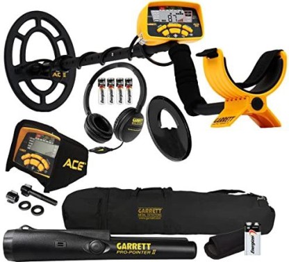 Garrett ACE 400 Metal Detector with Waterproof Coil Pro-Pointer AT and Carry Bag 