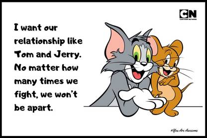 YAA - Tom and Jerry Quotes Poster (18inchx12inch) Photographic Paper - Pop Art posters in India - Buy art, film, design, movie, music, nature and educational paintings/wallpapers at YAA - Tom and Jerry Quotes Poster (18inchx12inch) Photographic Paper - Pop Art posters in India - Buy art, film, design, movie, music, nature and educational paintings/wallpapers at