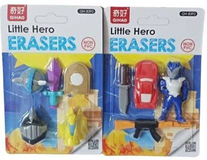 Flipkart.com | Lighter House Newest Little Hero Erasers Pack Non-Toxic  Eraser -
