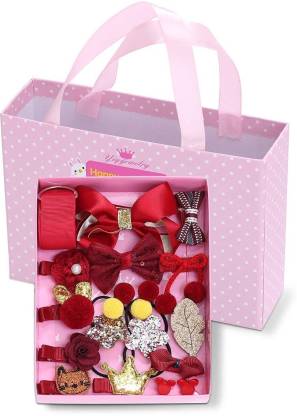 KolorFish 18 Pieces Hair Accessories Gift Set Gift Box Included for Baby  Girls (Red) Hair Clip Price in India - Buy KolorFish 18 Pieces Hair  Accessories Gift Set Gift Box Included for
