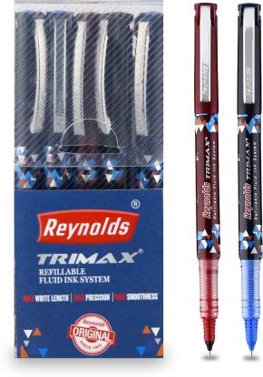 Reynolds Trimax Pens Pouch – Blue, Black & Red Gel Pen  (Pack of 5, Multicolor)