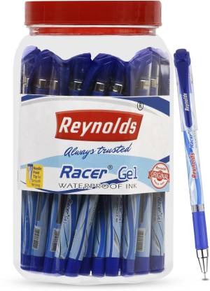 Reynolds Racer Gel Blue Pen Jar Gel Pen  (Pack of 40, Blue)