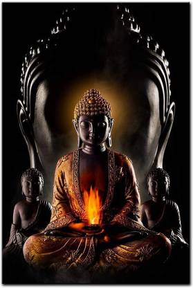 ful black buddha Multicolor Wall Posters 18x12 3D Poster - Abstract posters  in India - Buy art, film, design, movie, music, nature and educational  paintings/wallpapers at 