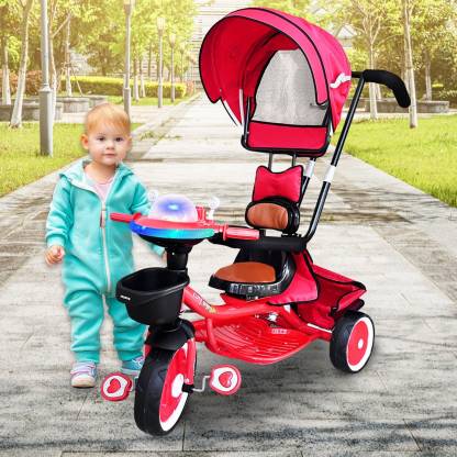 Webby Allwyn Toddler Tricycle with Foldable Canopy for 1-3 Years Kids Cute Baby Tricycle