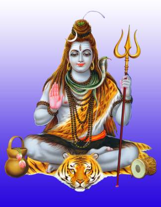 Om Namah Shivay Self Adehesive poster Lord Shiva with trishul and ...