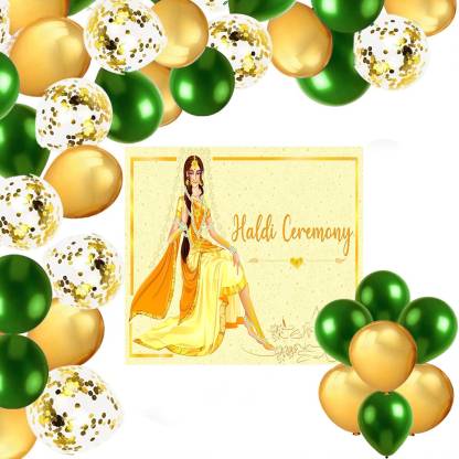 Theme My Party Haldi Ceremony Decoration Backdrop with Balloons For Bride 1  Price in India - Buy Theme My Party Haldi Ceremony Decoration Backdrop with  Balloons For Bride 1 online at 
