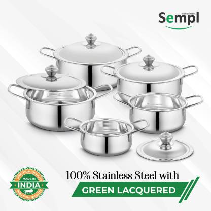 Sempl Cookware Set (Stainless Steel, 5 – Piece) Cookware Set  (Stainless Steel, 5 – Piece)