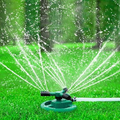 NOUVCOO 360 Degree Lawn Sprinkler with a Large Area of Coverage Adjustable m Green Weighted Gardening Watering System 