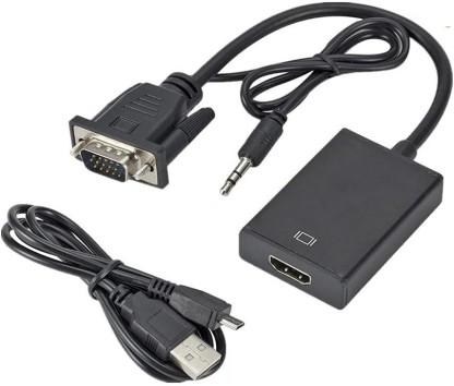 HDMI to VGA Braided HDMI to VGA Converter Male to Female iVANKY Simplified HDMI to VGA Adapter Projector and More Laptop Compatible with PC Gray & Black Monitor 
