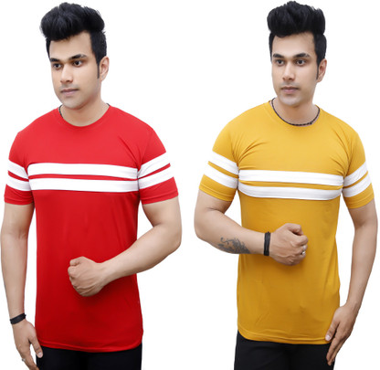 Red yellow striped t shirt clearance