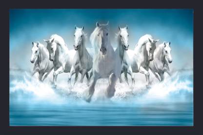 Décor & Design 3d Wallpaper Seven Horses Running For   Room. Digital Reprint 14 inch x 11 inch Painting Price in India - Buy Décor  & Design 3d Wallpaper Seven Horses Running