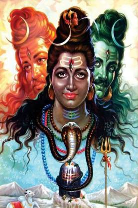 GOD'S LORD SHIVA ON FINE ART PAPER HD QUALITY WALLPAPER POSTER Fine Art  Print (19 inch X 13 inch, Rolled) Paper Print - Religious posters in India  - Buy art, film, design,