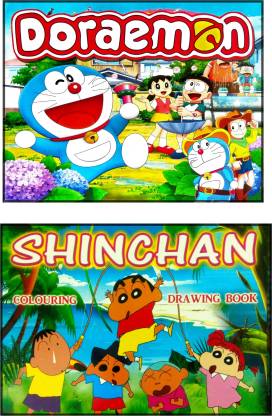 Colouring Book Combo Se Of 2 Books [ Doraemon & Shin Chan ] For Kids &  Childrens | Fun Activity Colouring Book | Cartoon Colouring Book: Buy  Colouring Book Combo Se Of