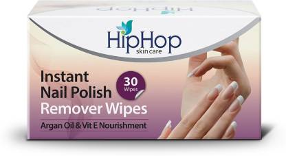 Hip Hop Nail Polish Remover Wipes - 60 wipes - Acetone & Acetate Free(Pack of 2)